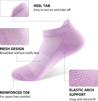 4 Pairs Grip Socks Pilates Socks for Women