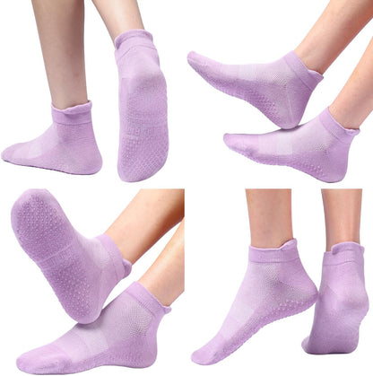 4 Pairs Grip Socks Pilates Socks for Women