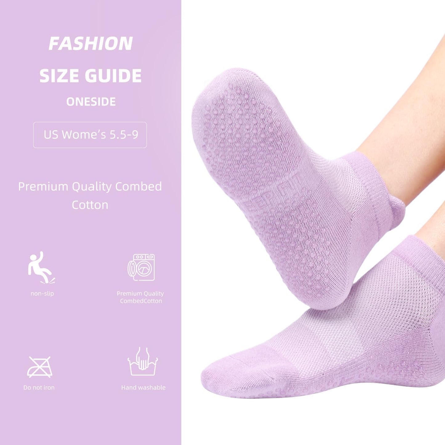 4 Pairs Grip Socks Pilates Socks for Women
