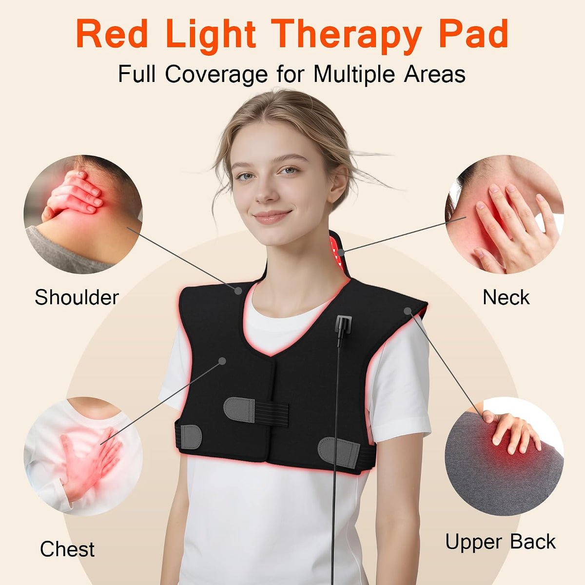 Red Light Therapy for Neck and Shoulders, 165 LEDs Infrared Therapy