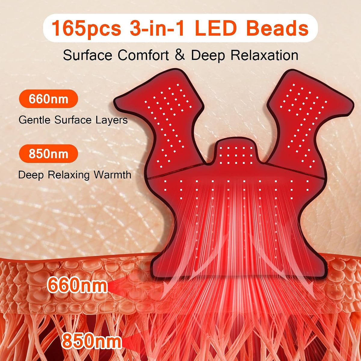 Red Light Therapy for Neck and Shoulders, 165 LEDs Infrared Therapy