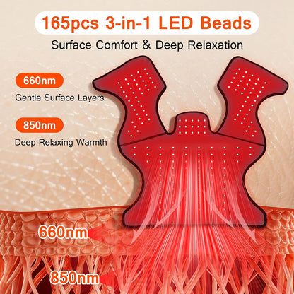 Red Light Therapy for Neck and Shoulders, 165 LEDs Infrared Therapy