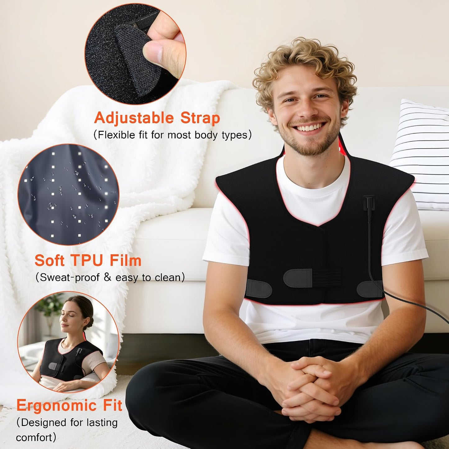 Red Light Therapy for Neck and Shoulders, 165 LEDs Infrared Therapy