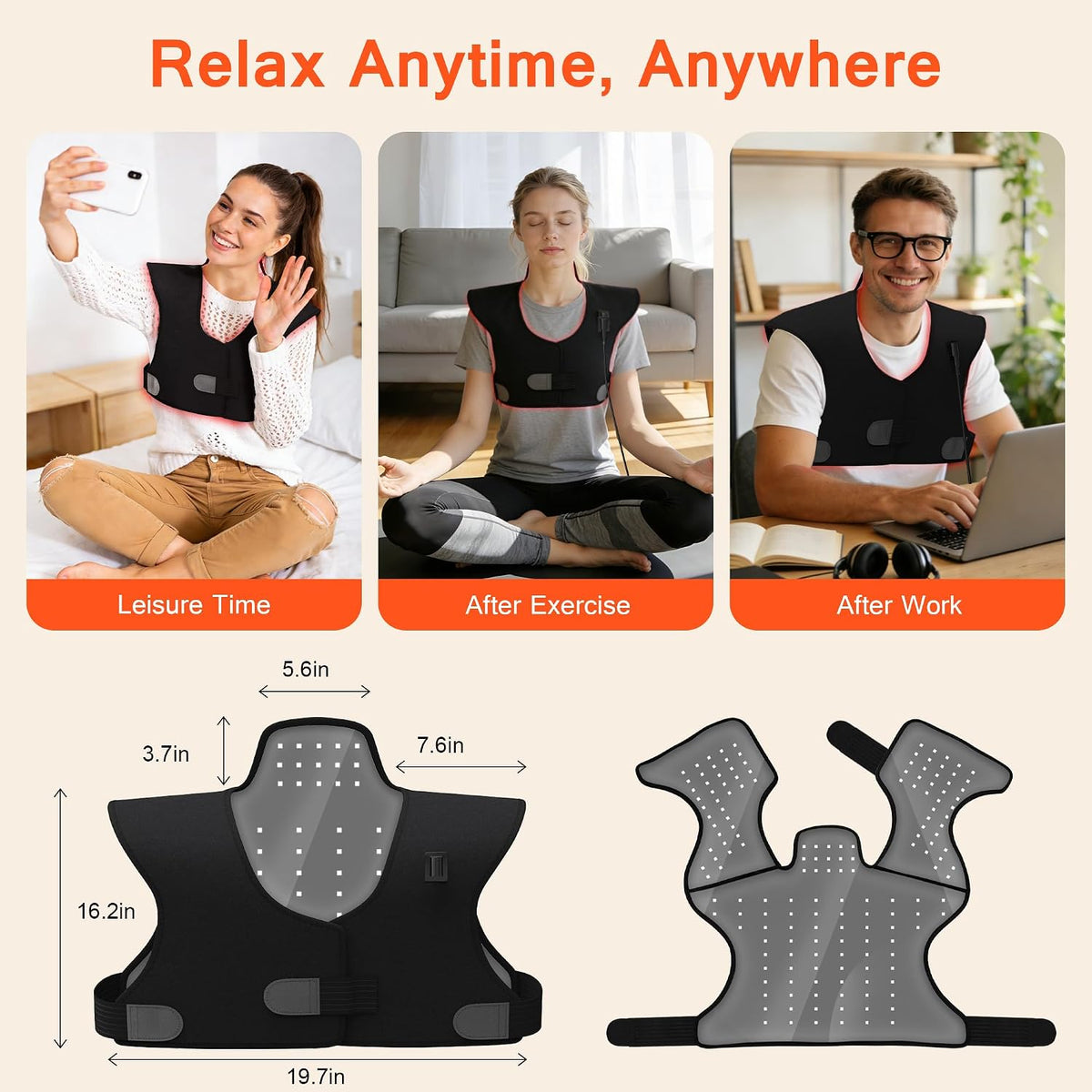 Red Light Therapy for Neck and Shoulders, 165 LEDs Infrared Therapy