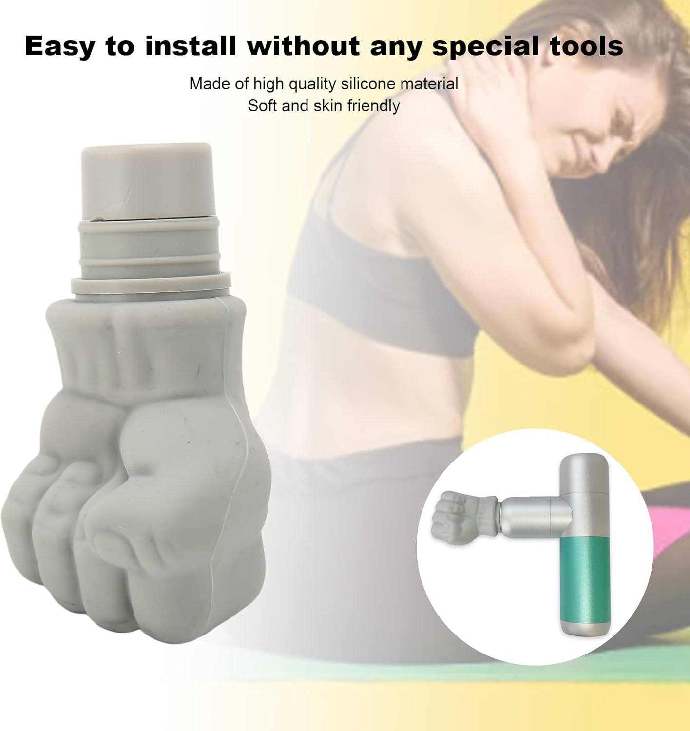 Brrnoo Muscle Massage Gun Head Replacement, Massage Gun Tissue Percussion Massager Handheld Electric Back Massager
