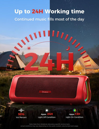 Bluetooth Speaker, 20W HD Sound, Portable Wireless, IPX5 Waterproof, Up to 24H Playtime, TWS Pairing, for Home/Party/Outdoor/Camping/Beach Essentials, Electronic Gadgets, Birthday Gift (Black)