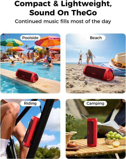 Bluetooth Speaker, 20W HD Sound, Portable Wireless, IPX5 Waterproof, Up to 24H Playtime, TWS Pairing, for Home/Party/Outdoor/Camping/Beach Essentials, Electronic Gadgets, Birthday Gift (Black)