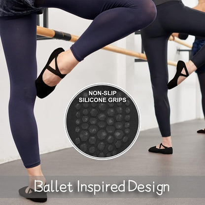 3 Pack Pilates Socks Yoga Socks with Grips for Women Non Slip, Workout, Pure Barre, Ballet, Dance, Hospital Socks