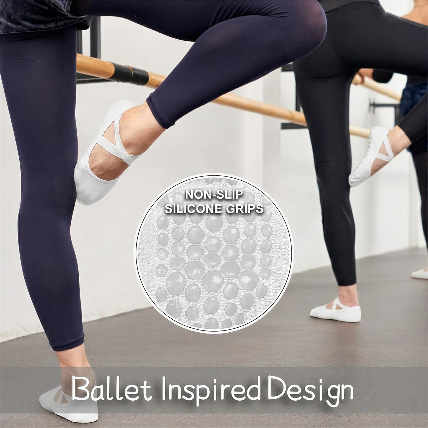 3 Pack Pilates Socks Yoga Socks with Grips for Women Non Slip, Workout, Pure Barre, Ballet, Dance, Hospital Socks