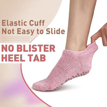 3 Pack Pilates Socks Yoga Socks with Grips for Women Non Slip, Workout, Pure Barre, Ballet, Dance, Hospital Socks