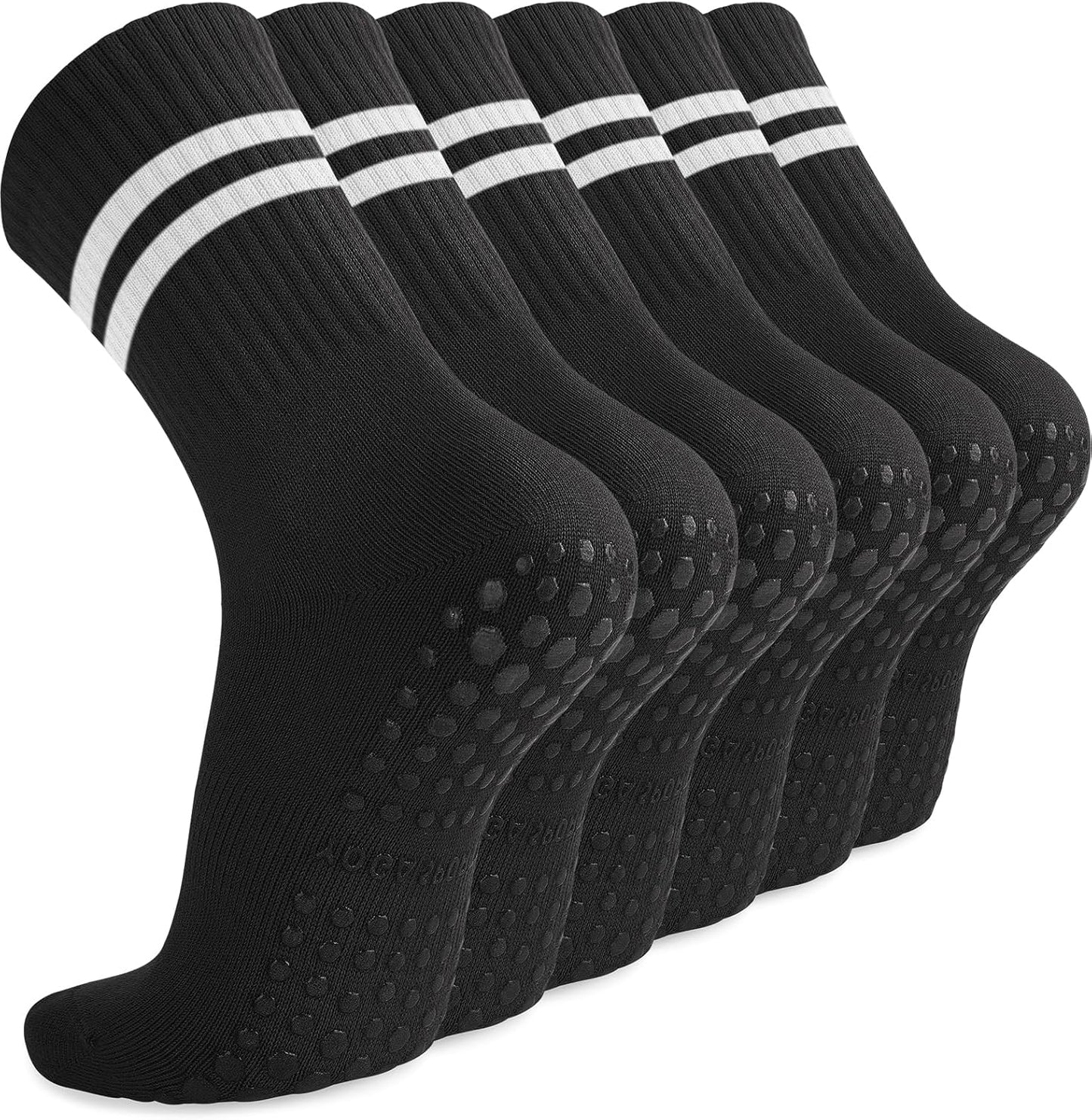 3 Pack Pilates Socks Yoga Socks with Grips for Women Non Slip, Workout, Pure Barre, Ballet, Dance, Hospital Socks