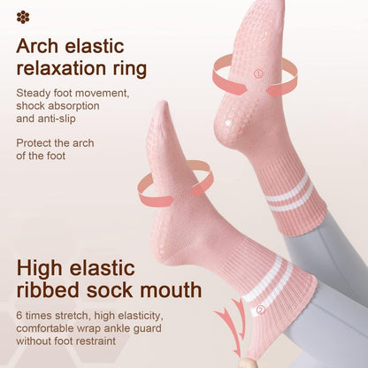 3 Pack Pilates Socks Yoga Socks with Grips for Women Non Slip, Workout, Pure Barre, Ballet, Dance, Hospital Socks