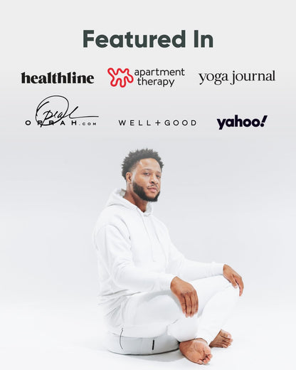 Large Meditation Cushion for Zafu Yoga - Meditation Pillow for Sitting on the Floor - Buckwheat Hull Filled Yoga Cushion with Removable, Washable 100% Cotton Cover and Carry Handle