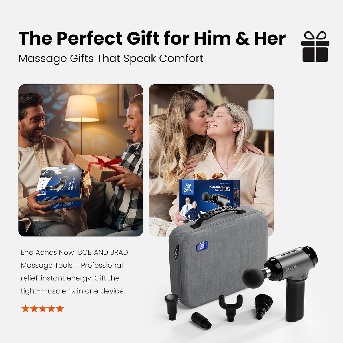 T2 Pro Deep Tissue Massage Gun with Heat & Cold, Percussion