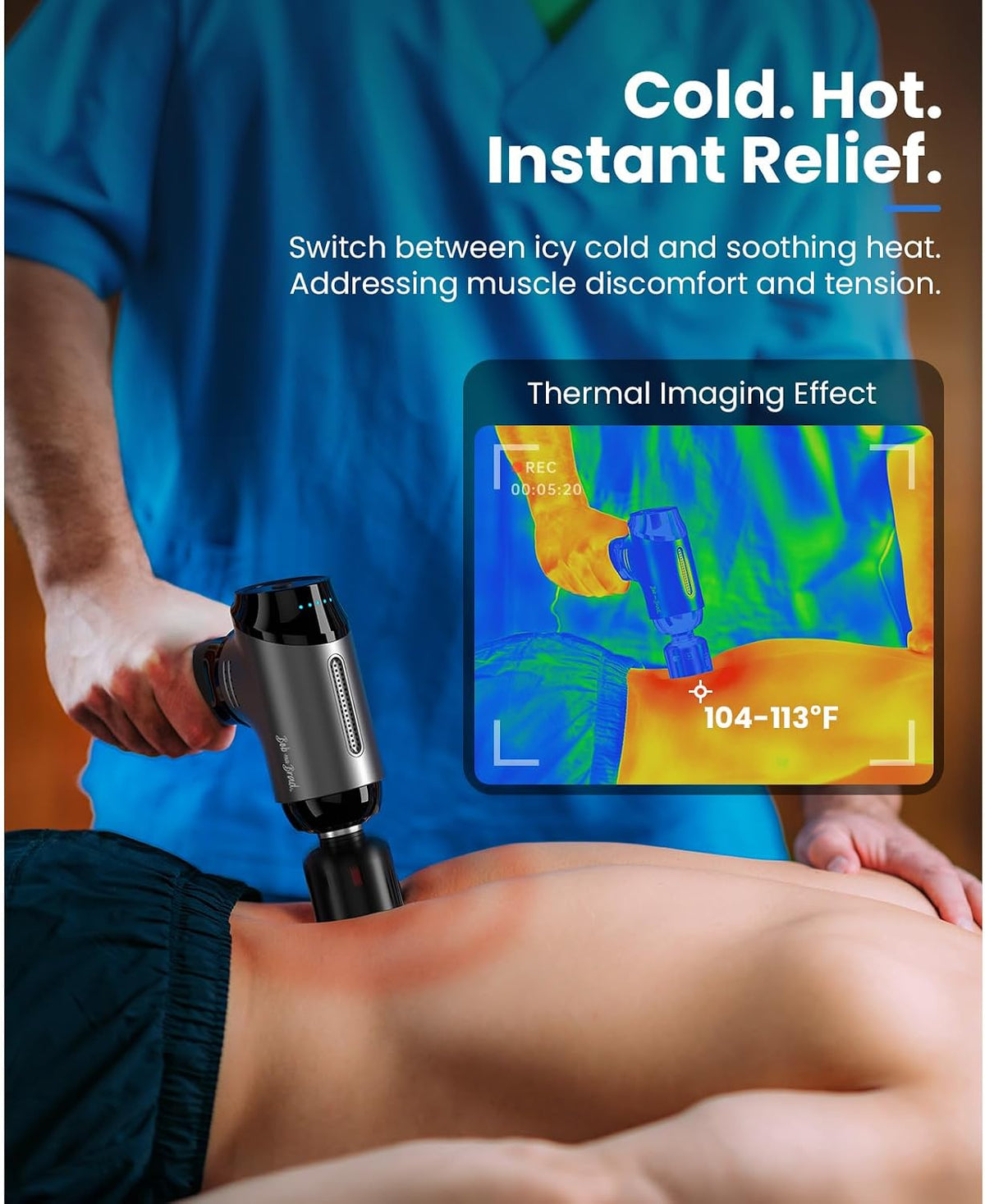 T2 Pro Deep Tissue Massage Gun with Heat & Cold, Percussion