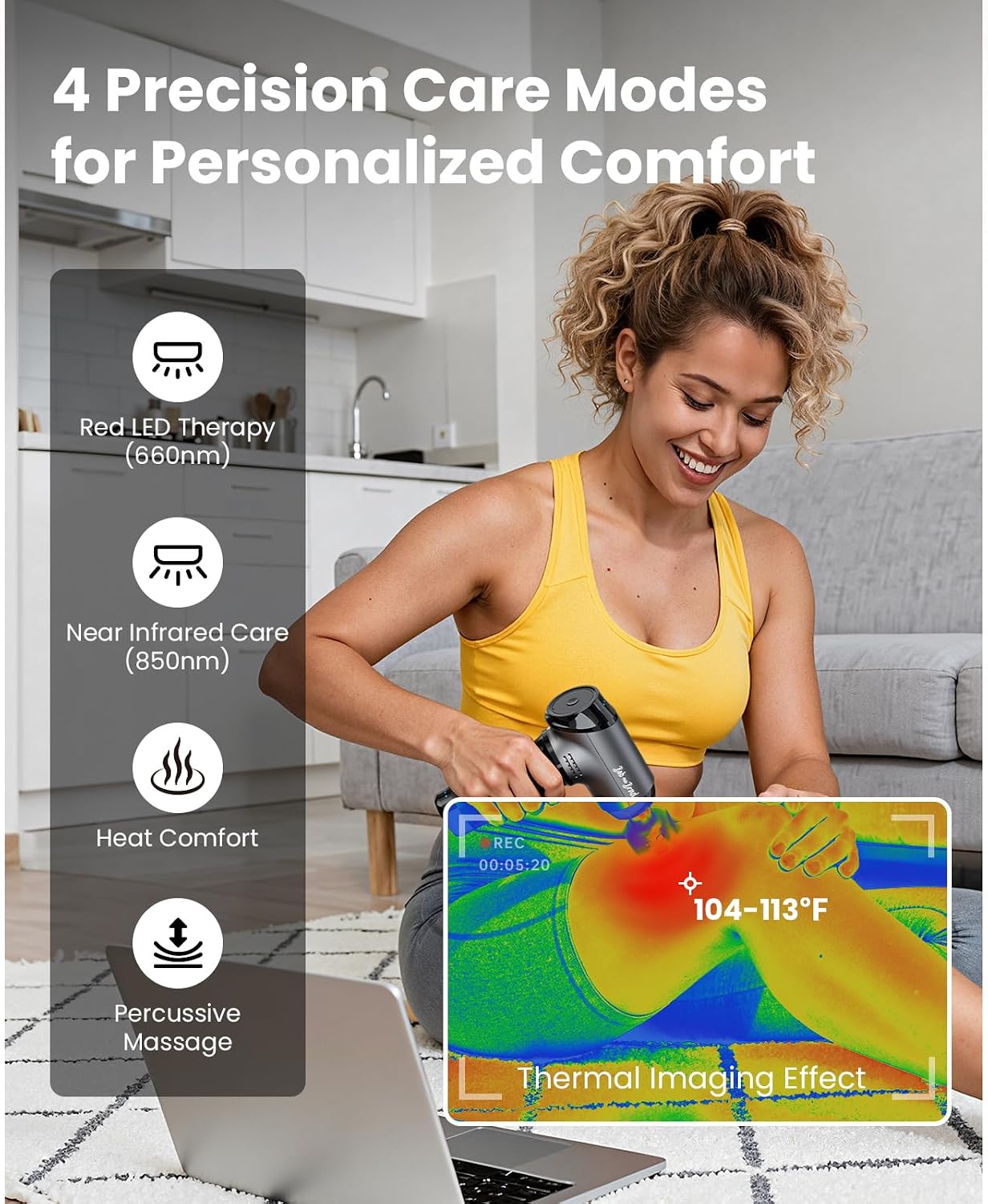 T2 Pro Deep Tissue Massage Gun with Heat & Cold, Percussion