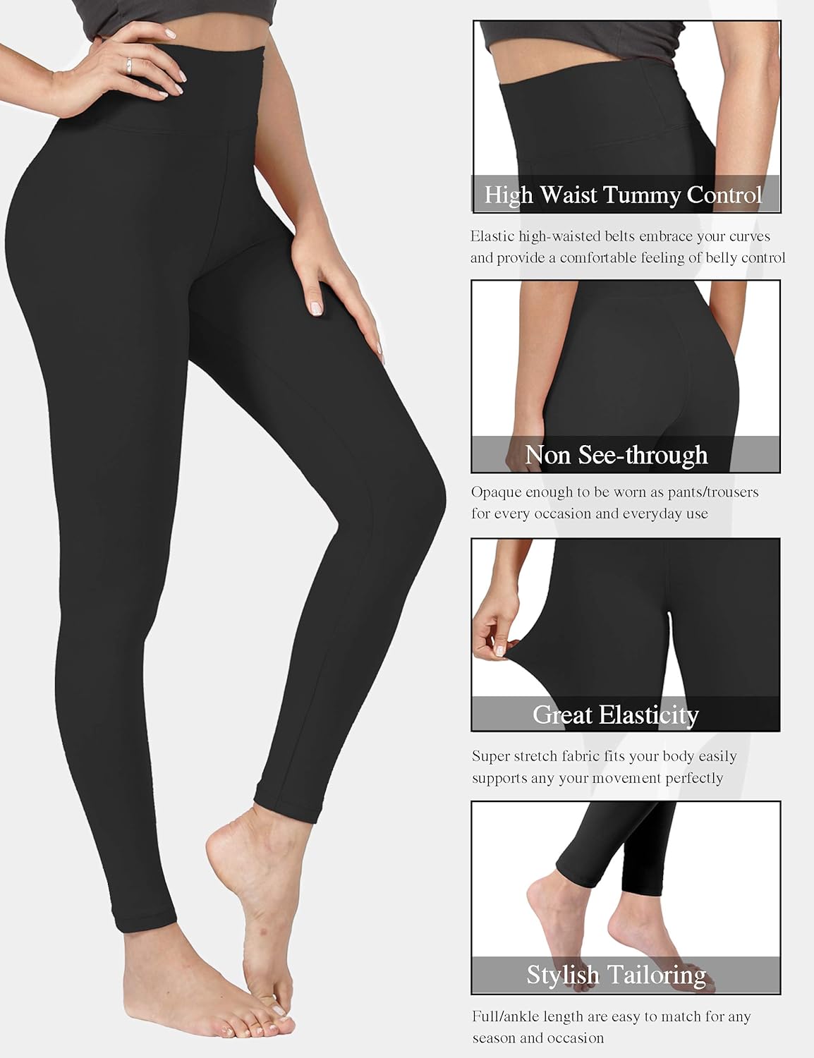 Creamlush High Waisted Leggings for Women Buttery Soft Stretchy Tummy Control Workout Yoga Running Pants(S-3XL)