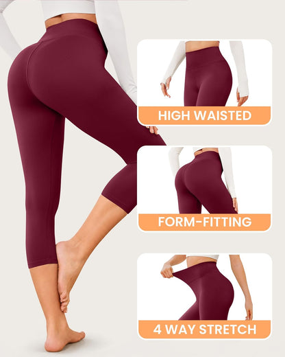 Creamlush High Waisted Leggings for Women Buttery Soft Stretchy Tummy Control Workout Yoga Running Pants(S-3XL)