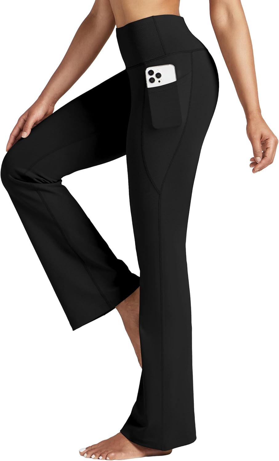 Women's Yoga Pants 27"/29"/31"/33" Flare Leggings Bootcut High Waist Tummy Control Workout Pants with Pockets