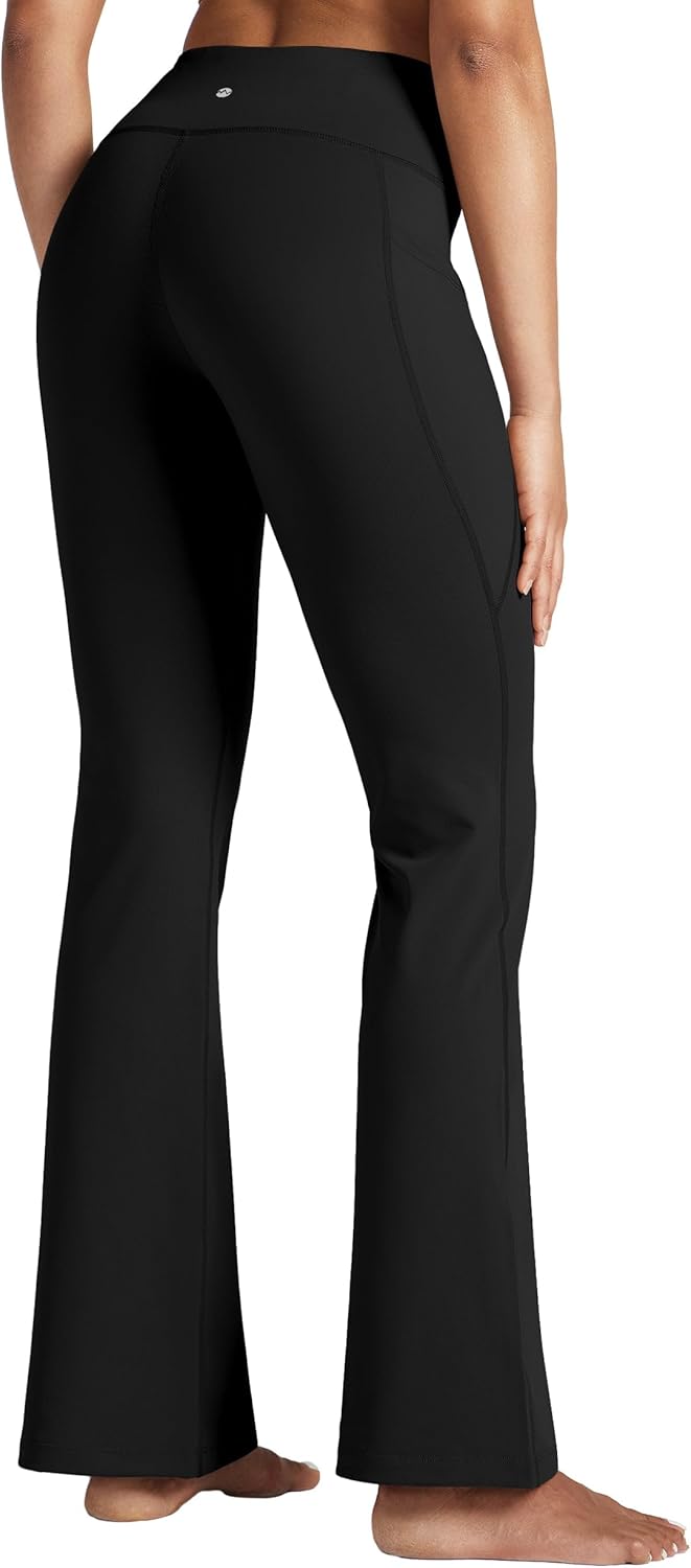 Women's Yoga Pants 27"/29"/31"/33" Flare Leggings Bootcut High Waist Tummy Control Workout Pants with Pockets