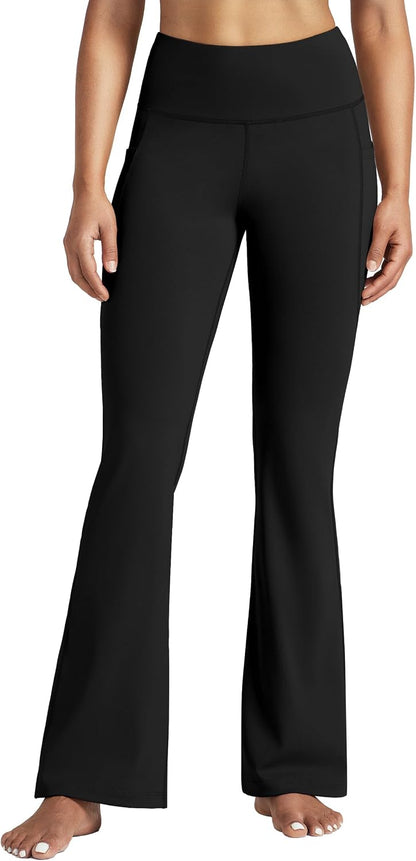 Women's Yoga Pants 27"/29"/31"/33" Flare Leggings Bootcut High Waist Tummy Control Workout Pants with Pockets