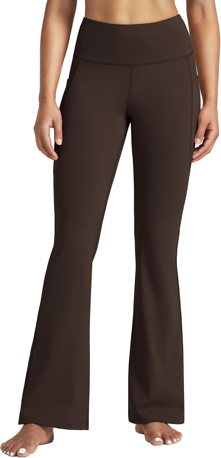 Women's Yoga Pants 27"/29"/31"/33" Flare Leggings Bootcut High Waist Tummy Control Workout Pants with Pockets