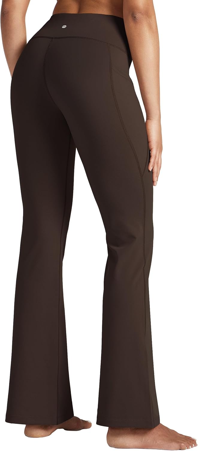Women's Yoga Pants 27"/29"/31"/33" Flare Leggings Bootcut High Waist Tummy Control Workout Pants with Pockets