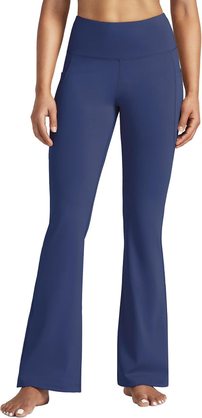 Women's Yoga Pants 27"/29"/31"/33" Flare Leggings Bootcut High Waist Tummy Control Workout Pants with Pockets