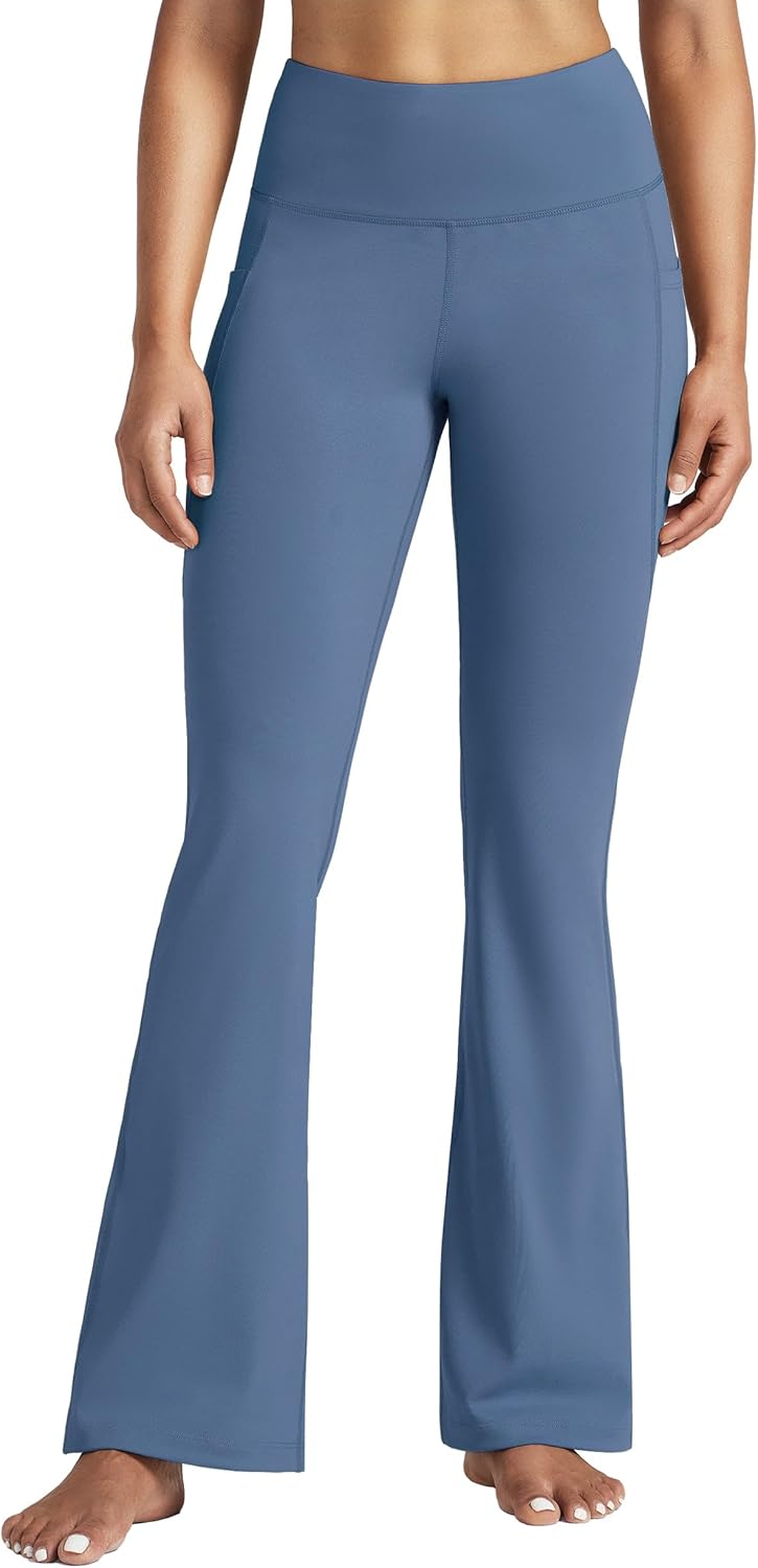 Women's Yoga Pants 27"/29"/31"/33" Flare Leggings Bootcut High Waist Tummy Control Workout Pants with Pockets