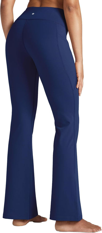 Women's Yoga Pants 27"/29"/31"/33" Flare Leggings Bootcut High Waist Tummy Control Workout Pants with Pockets