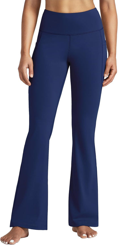 Women's Yoga Pants 27"/29"/31"/33" Flare Leggings Bootcut High Waist Tummy Control Workout Pants with Pockets