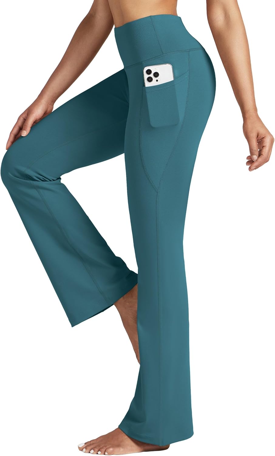 Women's Yoga Pants 27"/29"/31"/33" Flare Leggings Bootcut High Waist Tummy Control Workout Pants with Pockets