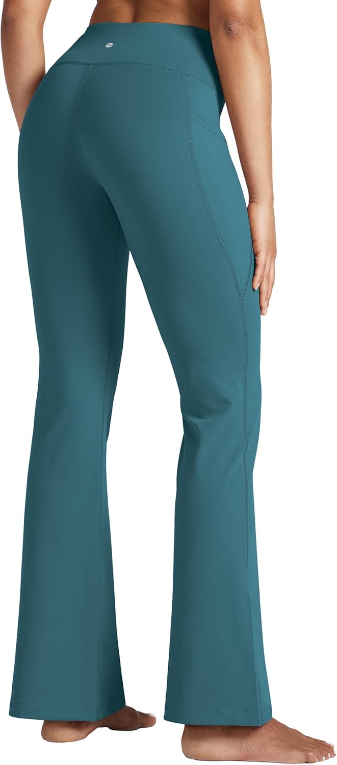 Women's Yoga Pants 27"/29"/31"/33" Flare Leggings Bootcut High Waist Tummy Control Workout Pants with Pockets