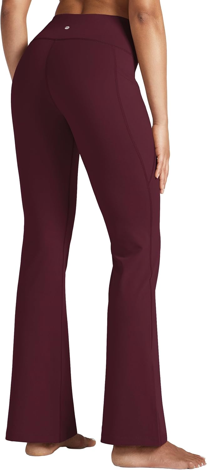 Women's Yoga Pants 27"/29"/31"/33" Flare Leggings Bootcut High Waist Tummy Control Workout Pants with Pockets