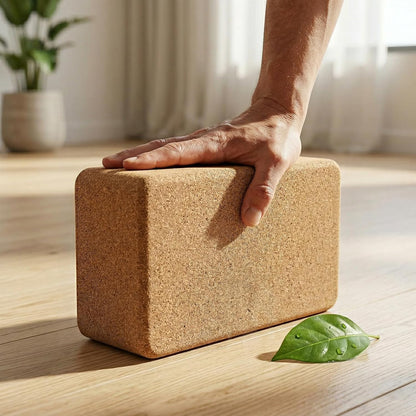 Cork Yoga Block, 9" x 6" x 3" Yoga Brick Cork Blocks Non-Slip for Women & Men Lightweight Yoga Accessories for Yoga, Pilates & Stretching
