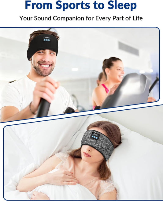 Adjustable Sleeping Headphones 2PCS Hook-and-Loop Bluetooth Headband