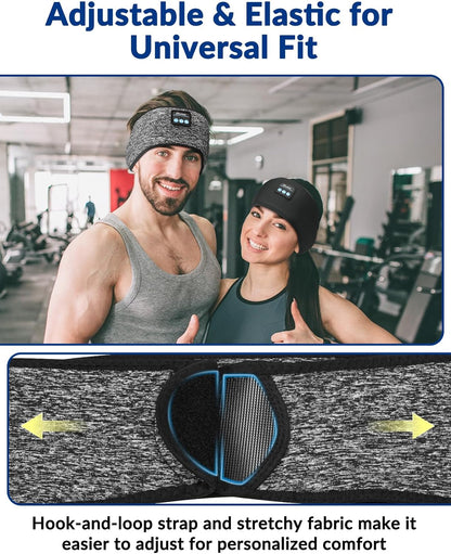 Adjustable Sleeping Headphones 2PCS Hook-and-Loop Bluetooth Headband