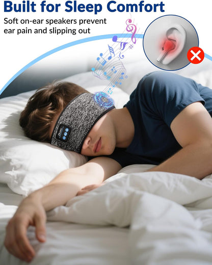 Adjustable Sleeping Headphones 2PCS Hook-and-Loop Bluetooth Headband