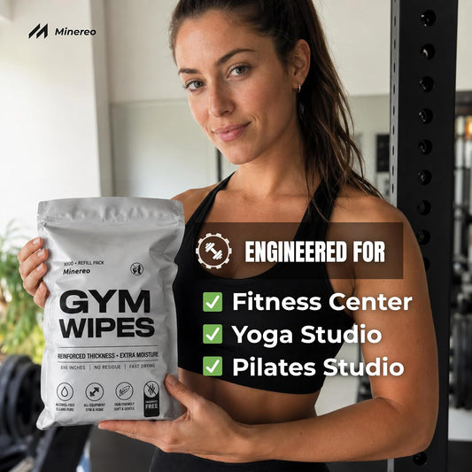 Gym Wipes Refill - Fitness Equipment & Yoga Mat, Lemon 3200 ct | CrossFit, Pilates studio & home gym, treadmill & exercise bike, alcohol-free & bleach-free, fits dispensers & buckets