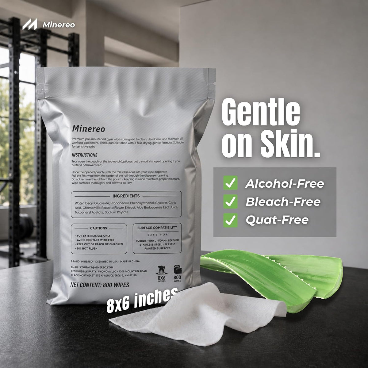 Gym Wipes Refill - Fitness Equipment & Yoga Mat, Lemon 3200 ct | CrossFit, Pilates studio & home gym, treadmill & exercise bike, alcohol-free & bleach-free, fits dispensers & buckets