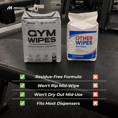 Gym Wipes Refill - Fitness Equipment & Yoga Mat, Lemon 3200 ct | CrossFit, Pilates studio & home gym, treadmill & exercise bike, alcohol-free & bleach-free, fits dispensers & buckets