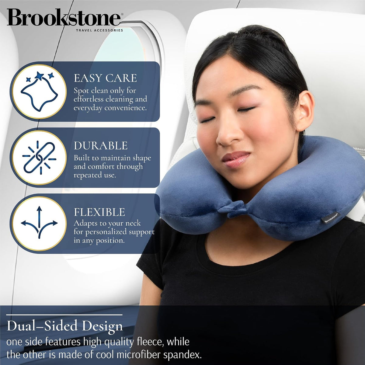 Travel Neck Pillow - Lightweight U-Shaped Memory Foam Travel Pillow for Airplane, Car Travels & Sleeping, Blue