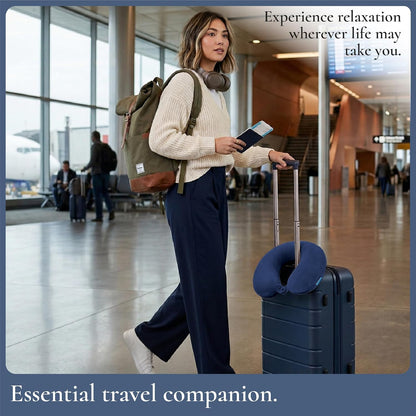 Travel Neck Pillow - Lightweight U-Shaped Memory Foam Travel Pillow for Airplane, Car Travels & Sleeping, Blue