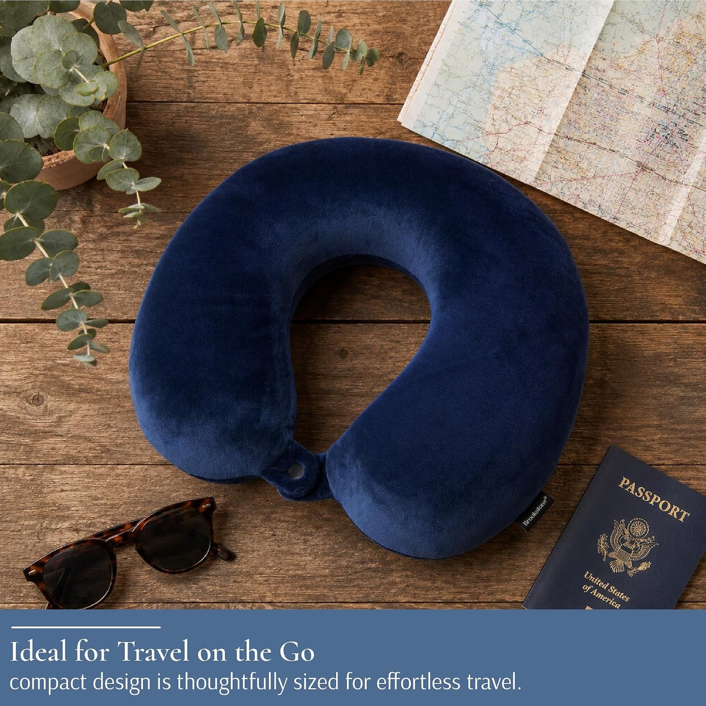 Travel Neck Pillow - Lightweight U-Shaped Memory Foam Travel Pillow for Airplane, Car Travels & Sleeping, Blue