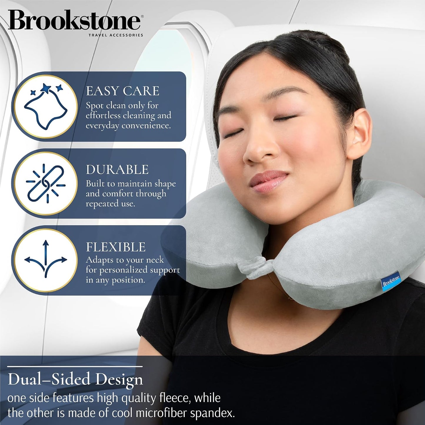 Travel Neck Pillow - Lightweight U-Shaped Memory Foam Travel Pillow for Airplane, Car Travels & Sleeping, Blue