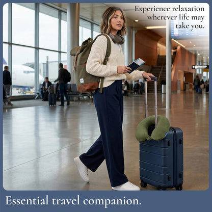 Travel Neck Pillow - Lightweight U-Shaped Memory Foam Travel Pillow for Airplane, Car Travels & Sleeping, Blue