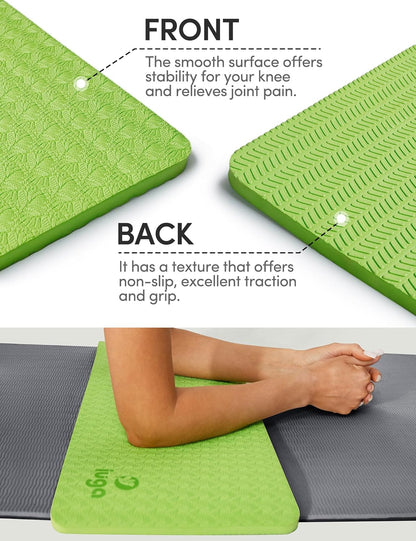 IUGA Yoga Knee Pads Cushion Non-Slip Knee Mat for Elbows Wrist Pain in Yoga Planks Floor Exercises Portable Extra-thick Cushioning