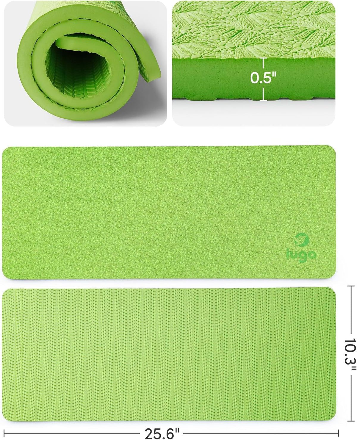 IUGA Yoga Knee Pads Cushion Non-Slip Knee Mat for Elbows Wrist Pain in Yoga Planks Floor Exercises Portable Extra-thick Cushioning