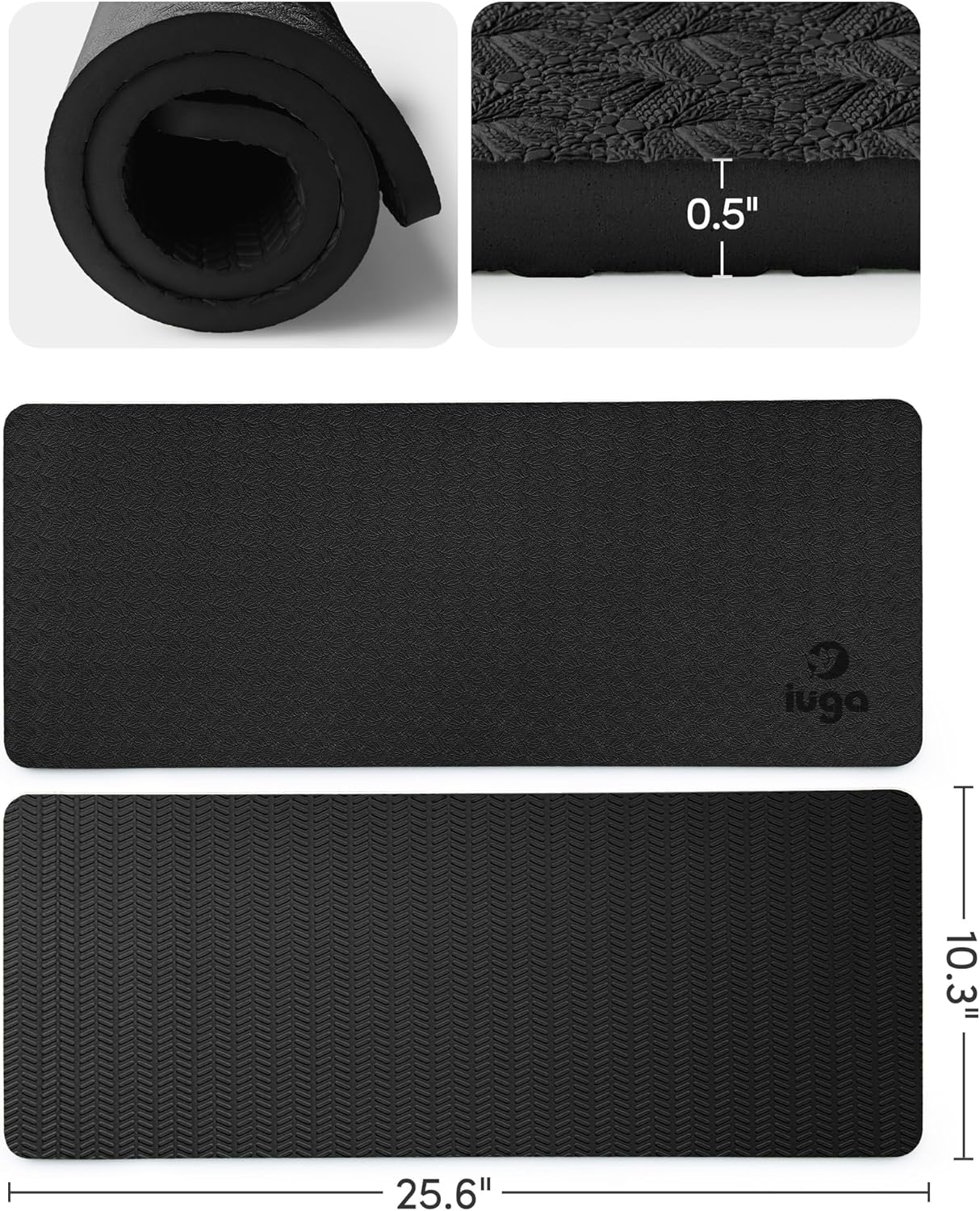 IUGA Yoga Knee Pads Cushion Non-Slip Knee Mat for Elbows Wrist Pain in Yoga Planks Floor Exercises Portable Extra-thick Cushioning