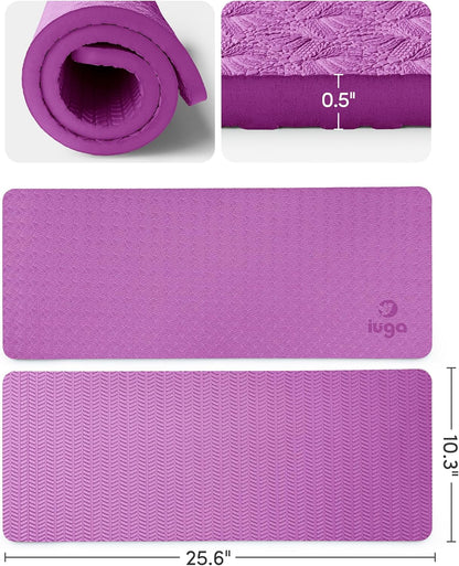 IUGA Yoga Knee Pads Cushion Non-Slip Knee Mat for Elbows Wrist Pain in Yoga Planks Floor Exercises Portable Extra-thick Cushioning